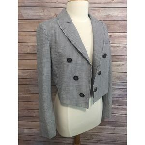 Tibi seersucker striped blue white blazer jacket